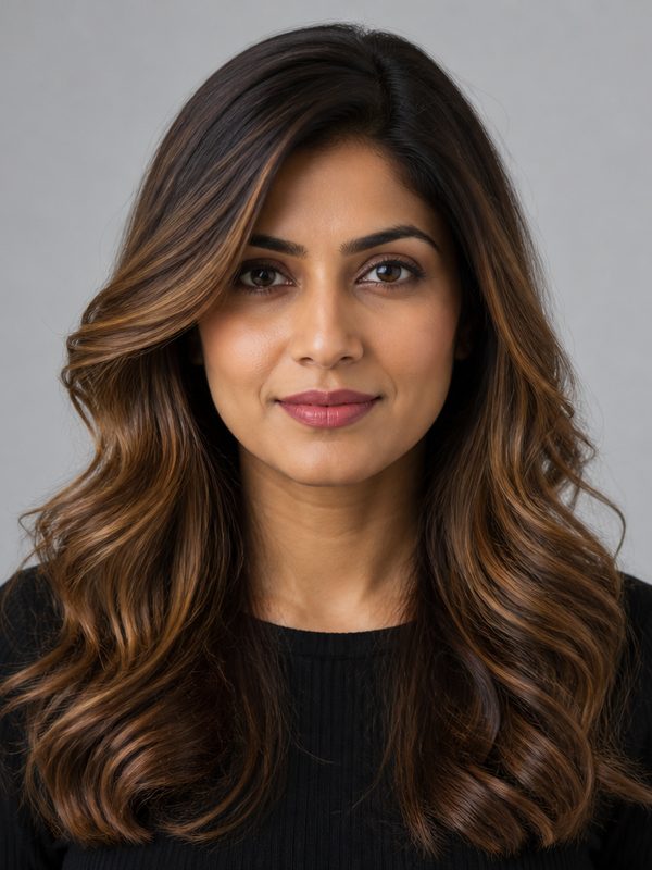 Honey balayage colour